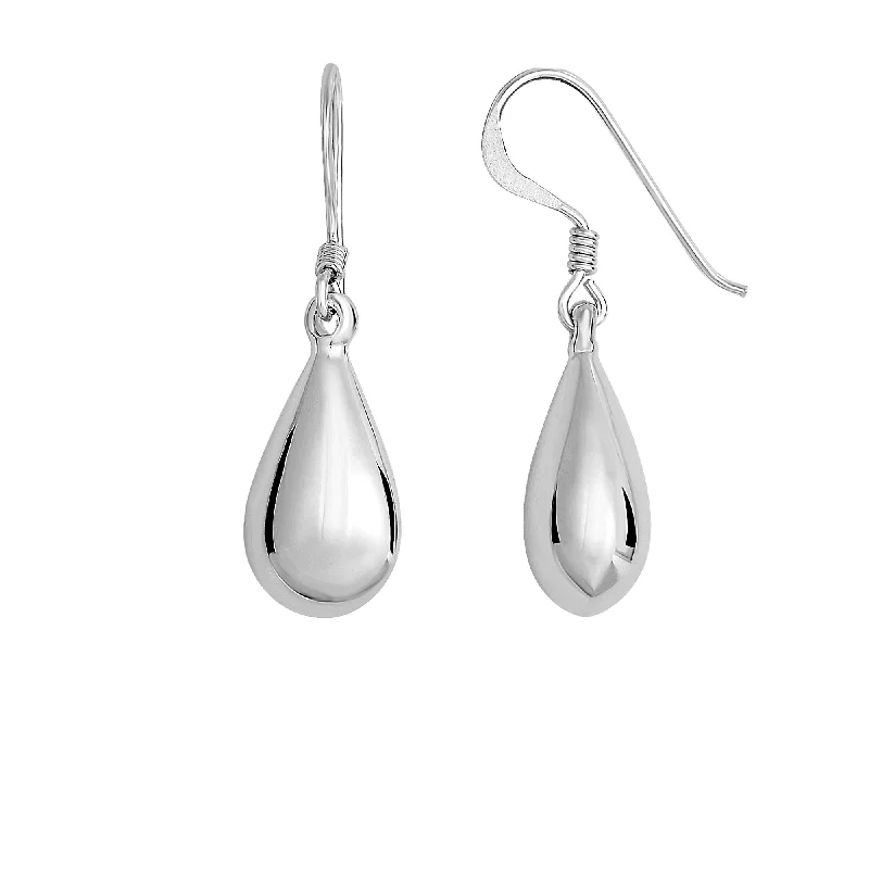 Ladies earrings infinite radiance -Silver Mini Puff Teardrop Earring