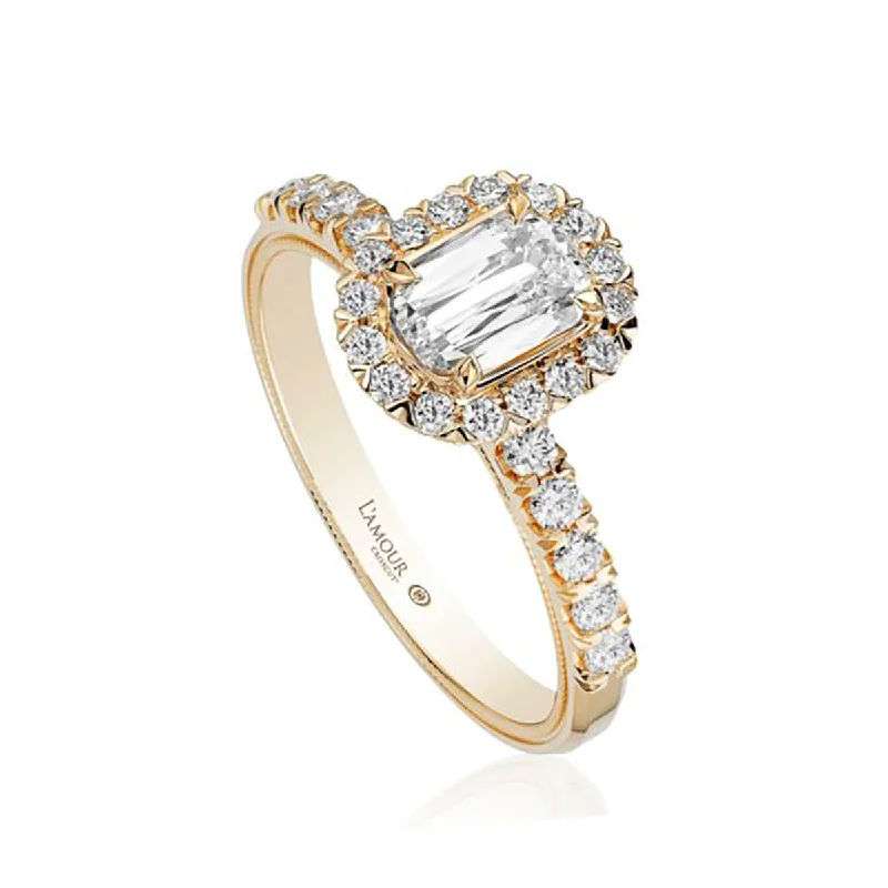 Ladies engagement rings past charm -L'Amour Crisscut Oval Diamond Engagement Ring