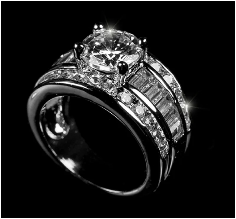 Ladies engagement rings duo glow -Liana Luxurious Round Engagement RIng | 6.5ct