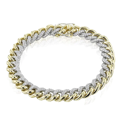 ladies bracelets collectible-Chain Link Bracelet in 18k Gold with Diamonds LB2408