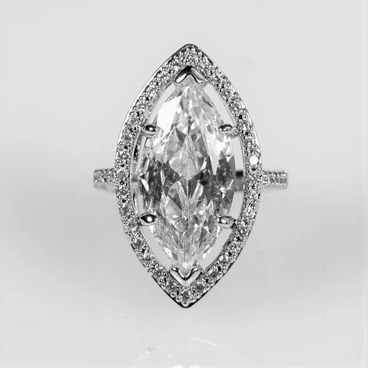 Ladies engagement rings vintage charm -Ohara 10ct Marquise Solitaire Engagement Ring | 12ct