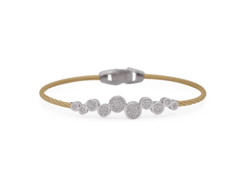 ladies bracelets flashy-ALOR Yellow Cable Bubble Bracelet with 18kt Gold & Diamonds