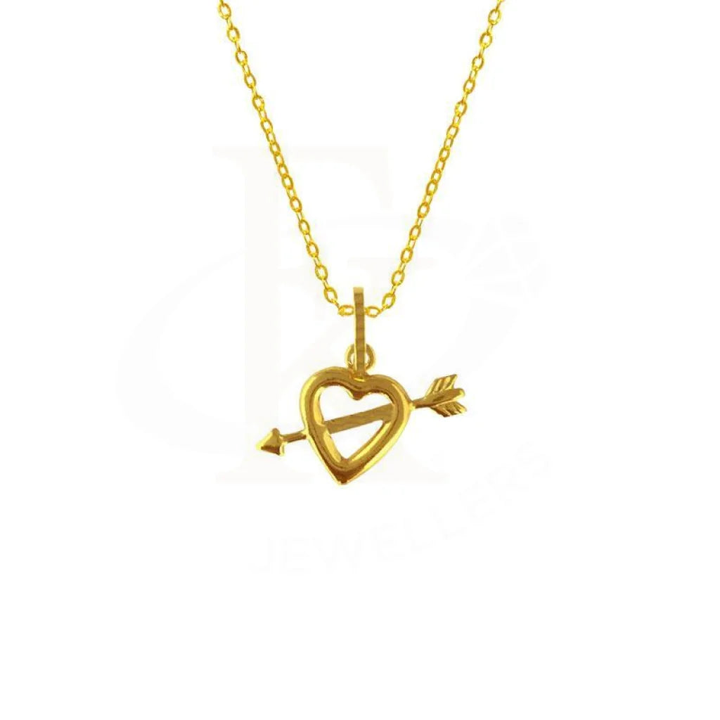 ladies necklaces opal-Gold Heart Necklace (Chain with Pendant) 18KT - FKJNKL1614