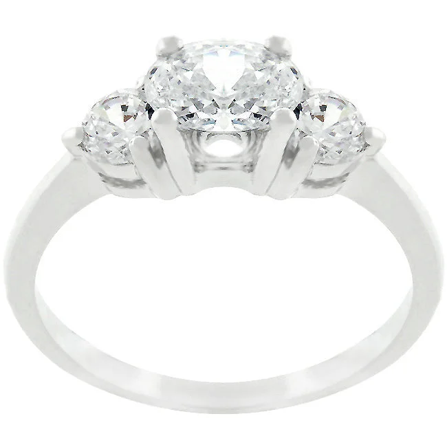 Ladies engagement rings fate charm -Miranna Three Stone Oval Serenade Engagement Ring  | 1.5ct