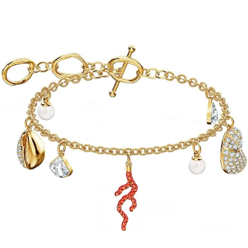 ladies bracelets vintage-Swarovski Women's Bracelet - Shell Coral Yellow Gold Twisted Chain | 5520673