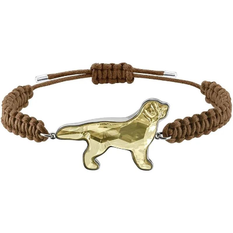 ladies bracelets yellow gold-Swarovski Women's Bracelet - Pets Golden Retriever Brown Textile Rope | 5431410