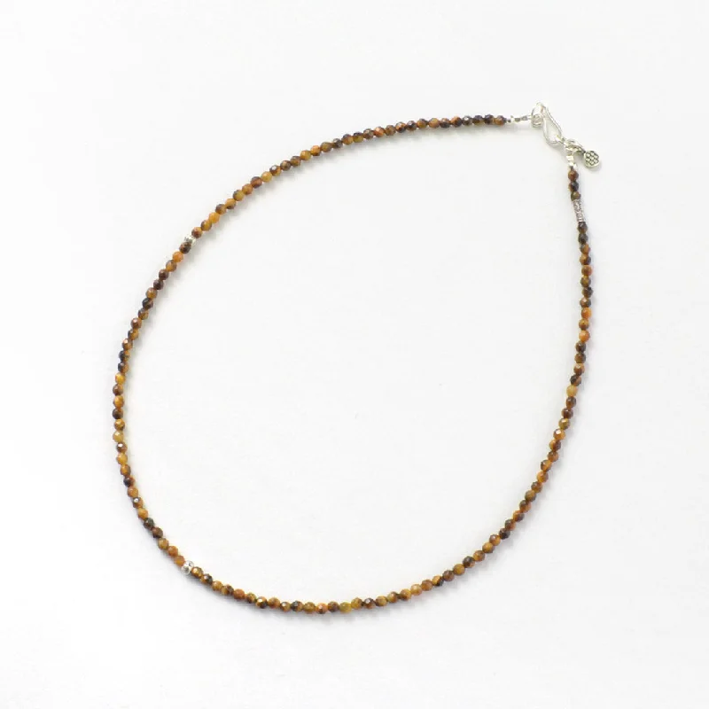 ladies necklaces infinity-PHADUA / Tiger Eye 3mm Cut Bead Necklace