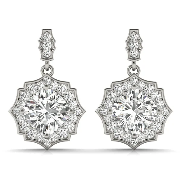 Ladies earrings dawn glow -Halo Diamond Earring