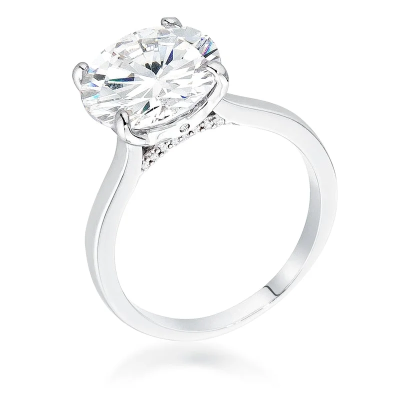 Ladies engagement rings fine charm -Britney 4.9ct Round Solitaire Engagement Ring | 5ct