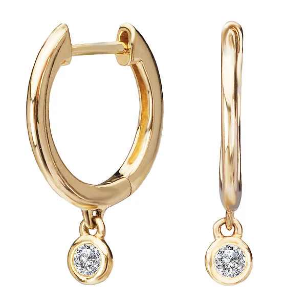 Ladies earrings pave glow -Hoop Earrings with Diamond