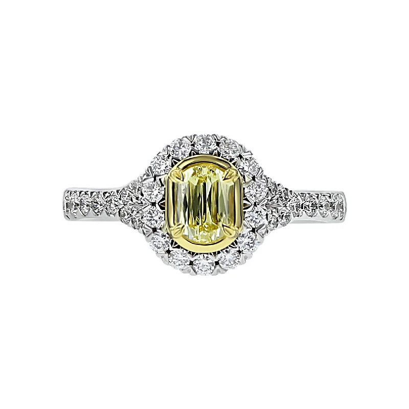 Ladies engagement rings sleek shine -L'Amour Crisscut Yellow Diamond Engagement Ring