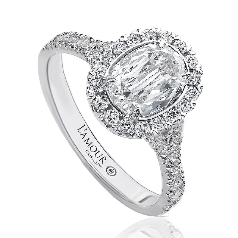 Ladies engagement rings mix radiance -LAmour Crisscut Diamond Engagement Ring