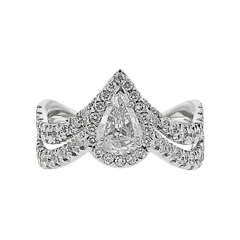 Ladies engagement rings flow shine -L'Amour Crisscut Pear Shape Diamond Engagement Ring