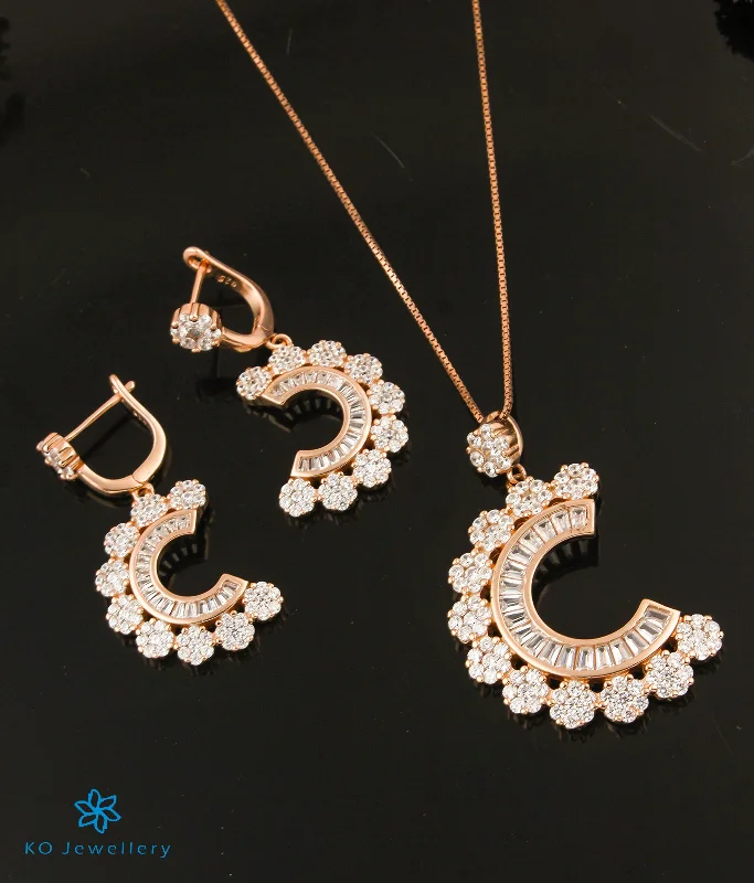 ladies necklaces presentation-The Kyle Silver Rose-gold Necklace Set