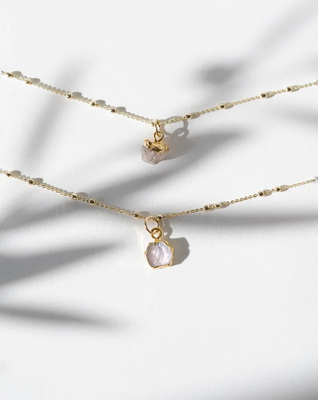 ladies necklaces reward-October | Rose Quartz Necklace