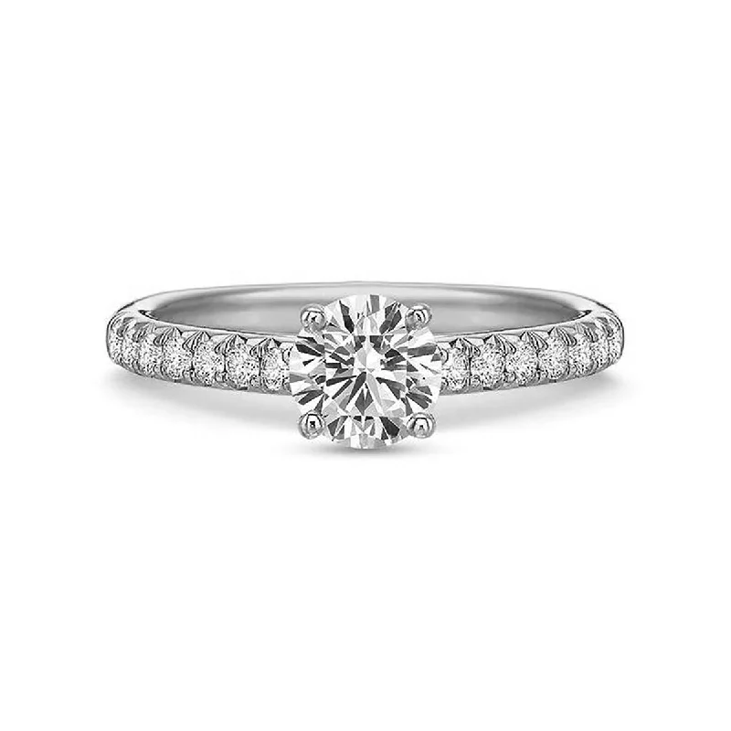 Ladies engagement rings budget sparkle -Half Round Diamond Engagement Ring Setting