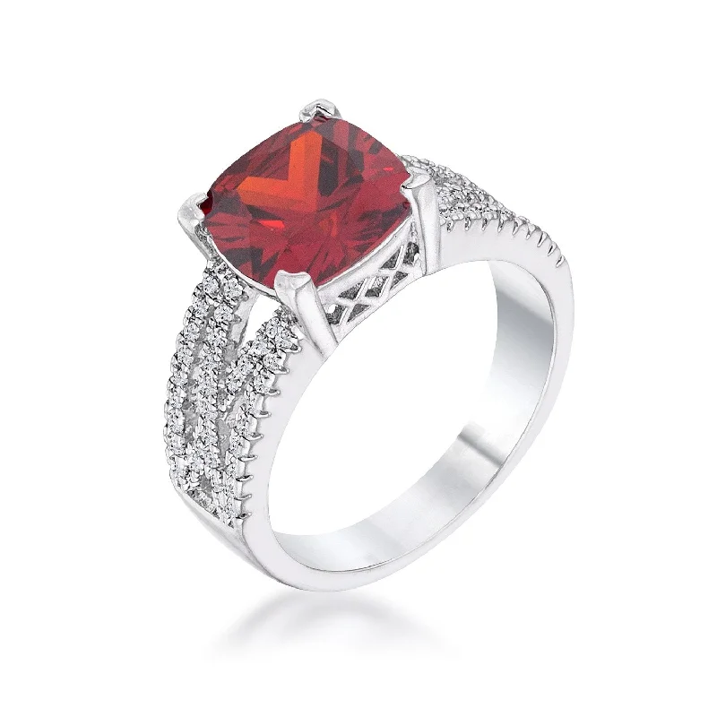 Ladies engagement rings word shine -Leeza Elegant Criss-Cross 3ct Ruby CZ Engagement Ring | 3.8ct