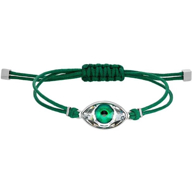 ladies bracelets sparkling-Swarovski Women's Bracelet - Power Green Evil Eye Adjustable Cord | 5551805