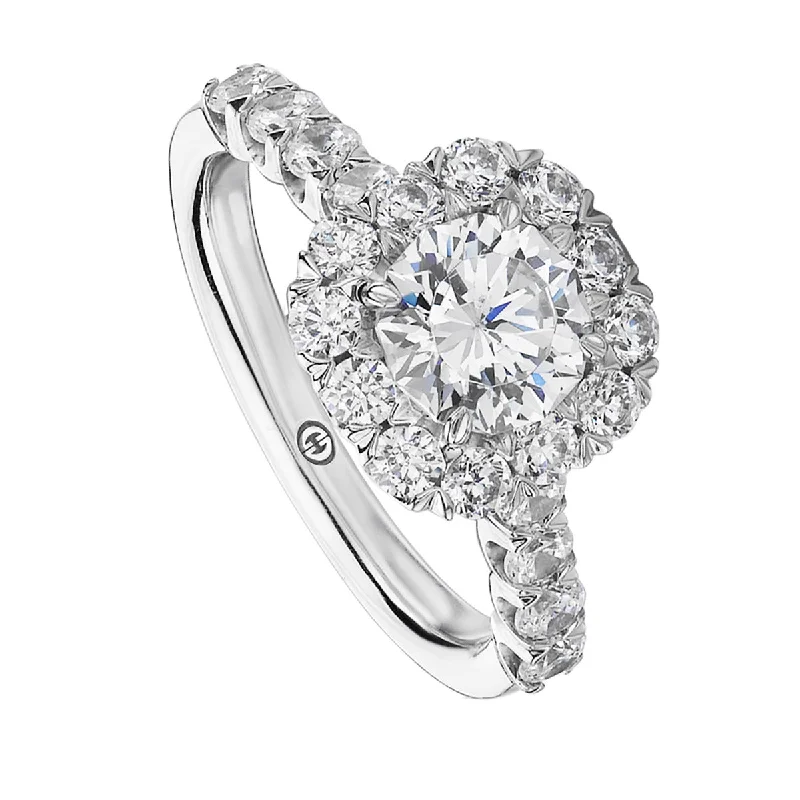 Ladies engagement rings era charm -Classic Round Diamond Halo Engagement Ring