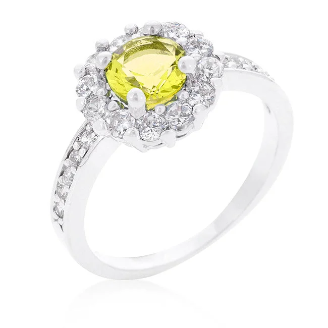 Ladies engagement rings zest radiance -Belle Canary Yellow  Halo Engagement Cocktail Ring | 2.2ct