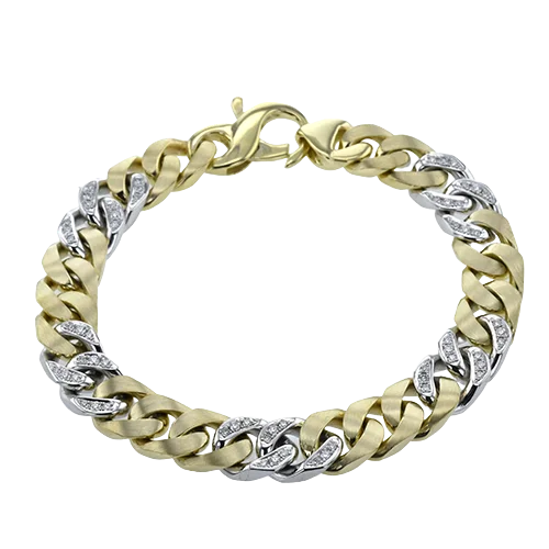 ladies bracelets infinity-Men's Bracelet In 14k Gold With Diamonds LB2475