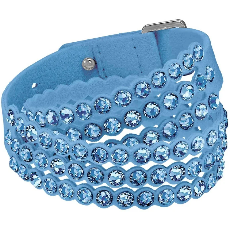 ladies bracelets contemporary-Swarovski Women's Bracelet - Power Blue Crystals Double-Wrap Adjustable | 5523043