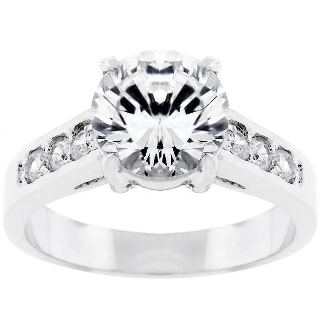 Ladies engagement rings hue radiance -Tampla Serendipity Round Solitaire Engagement Ring | 2.6ct