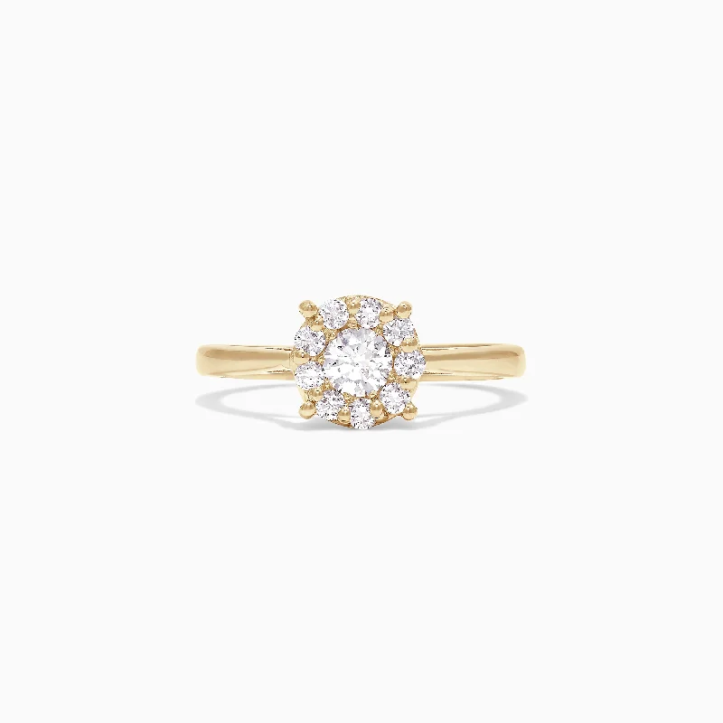 Ladies rings sole edition -Bouquet 14K Yellow Gold Diamond Cluster Ring, 0.51 TCW