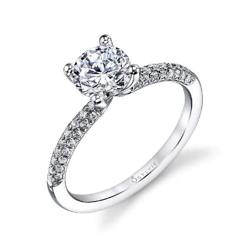 Ladies engagement rings meow shine -Sylvie Solitaire Engagement Ring S1147