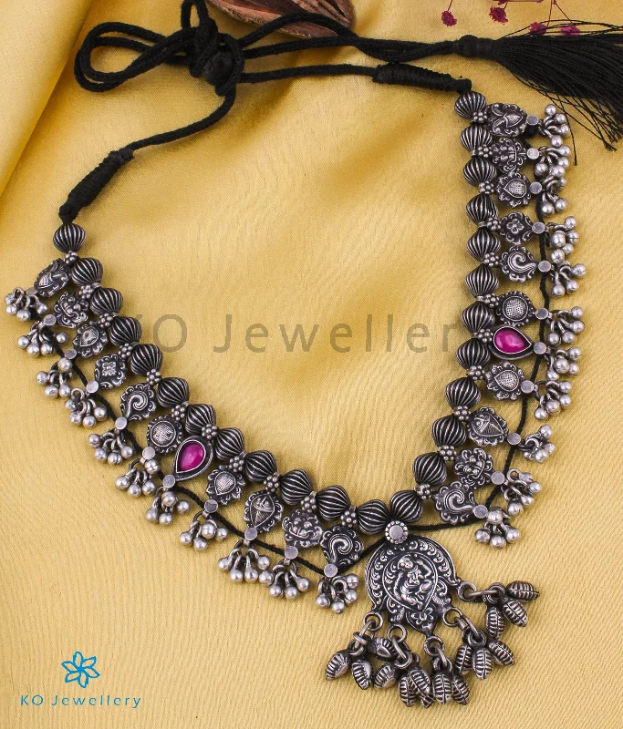 ladies necklaces sale-The Vijeta Kolhapuri Saaj Silver Necklace