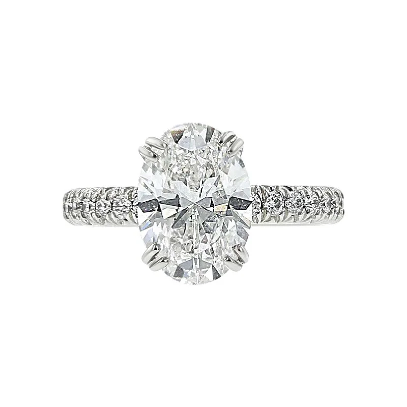 Ladies engagement rings bloom charm -Artisan Pave French Cut Engagement Ring