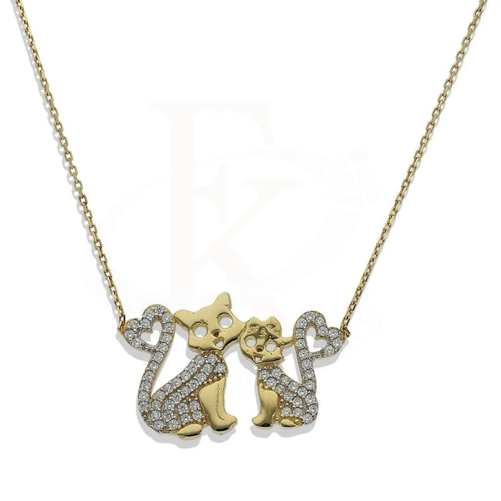 ladies necklaces hypoallergenic-Gold Kitty Necklace 18KT - FKJNKL18K2261