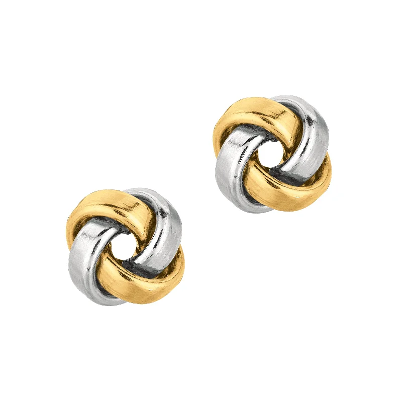 Ladies earrings rare sparkle -14K Yellow & White Gold Medium Polished Love Knot Stud Earring