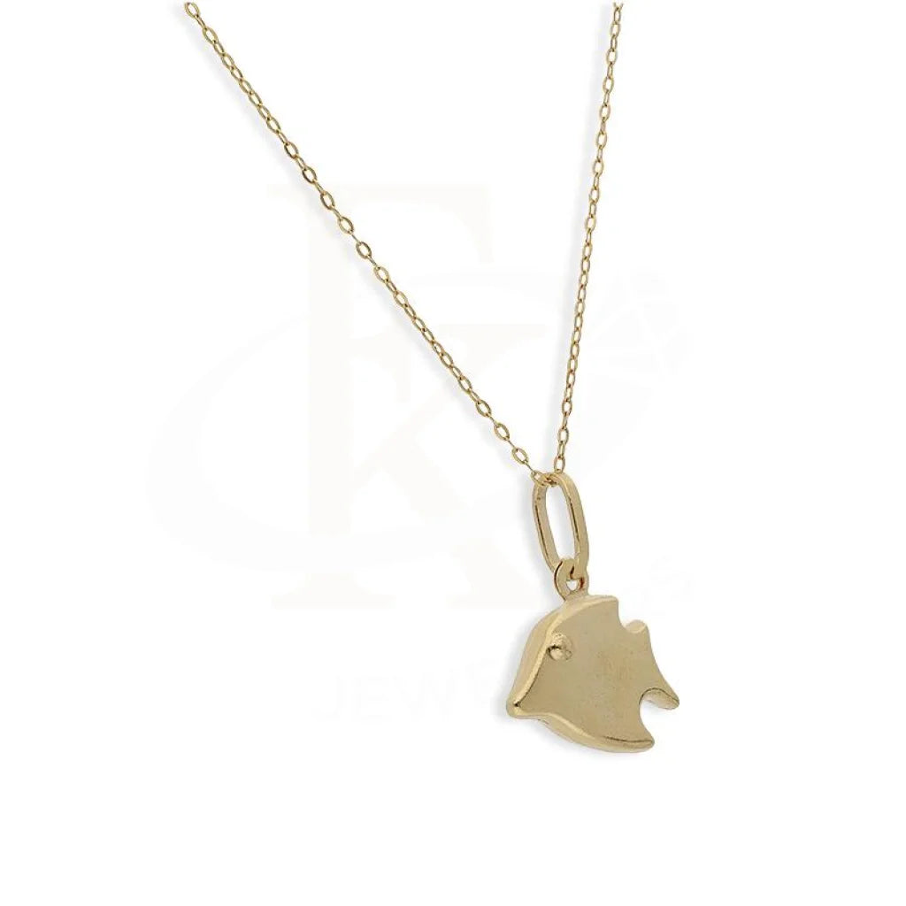 ladies necklaces organic-Gold Necklace (Chain with Butterfly Fish Shaped Pendant) 18KT - FKJNKL18K2252