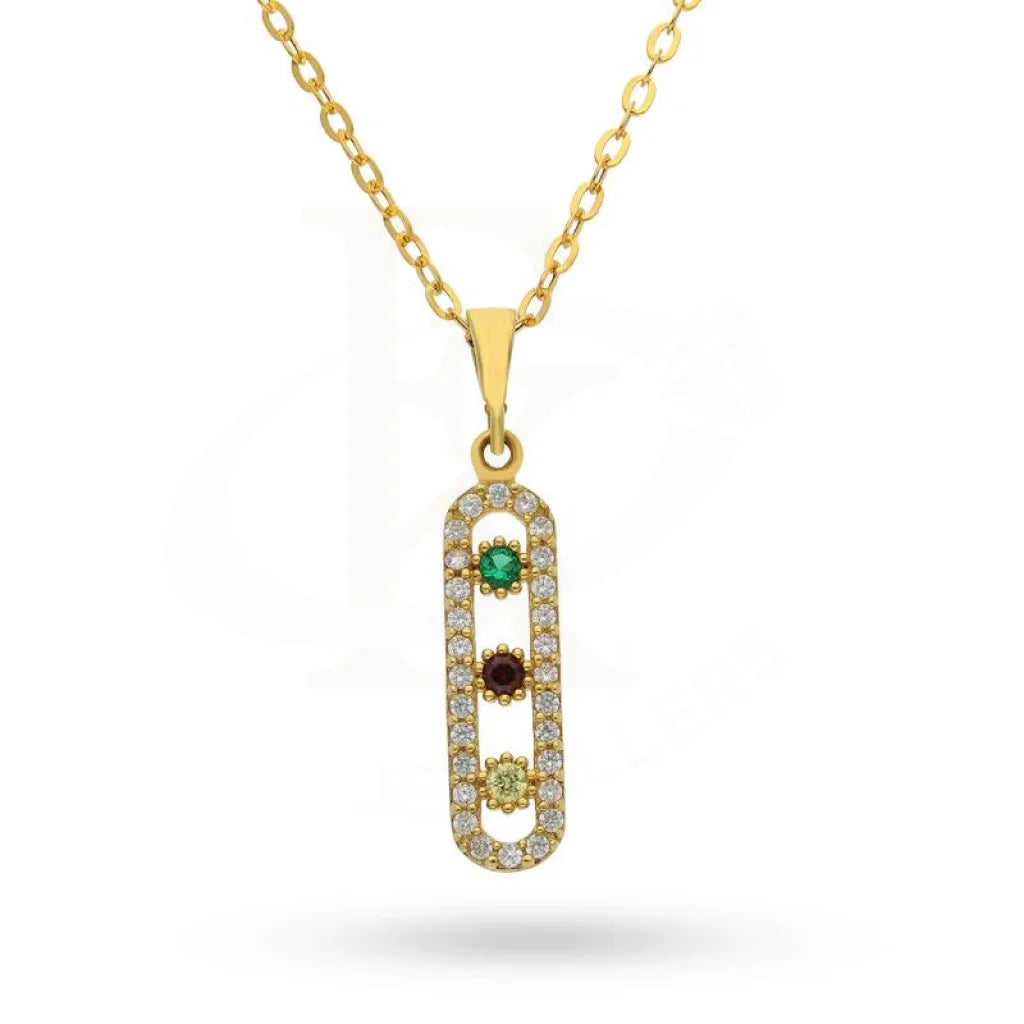 ladies necklaces handmade-Gold Necklace (Chain with Pendant) 18KT - FKJNKL1505