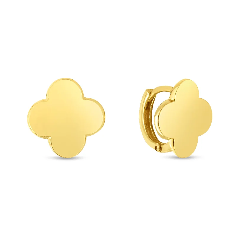 Ladies earrings dusk glow -14K Gold Clover Earrings