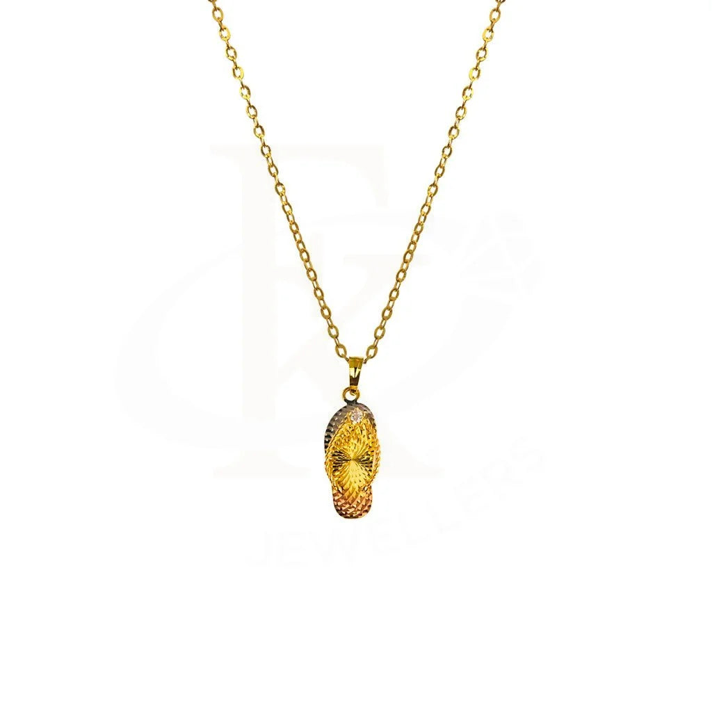 ladies necklaces best seller-Gold Necklace (Chain with Flip-Flop Pendant) 18KT - FKJNKL1822