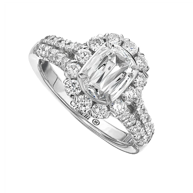 Ladies engagement rings kin glow -LAmour Crisscut Diamond Halo Engagement Ring