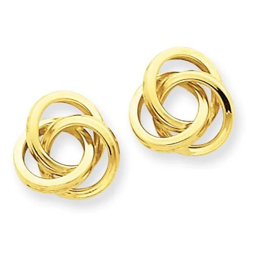 Ladies earrings past charm -14KT YELLOW GOLD LOVE KNOT EARRINGS