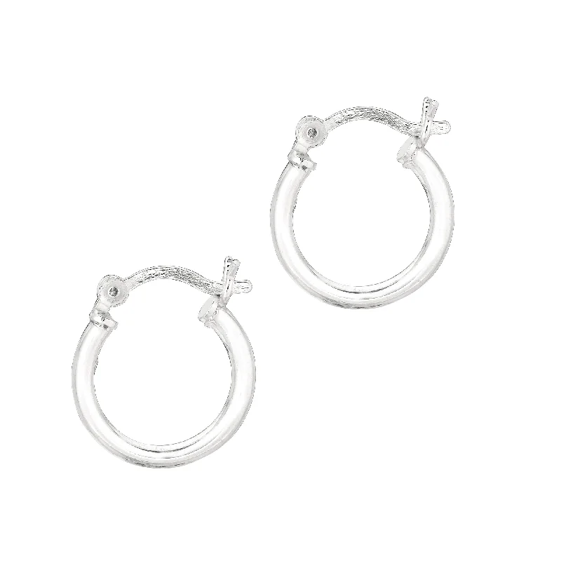 Ladies earrings chant shine -Silver 2x10mm Hoop Earring