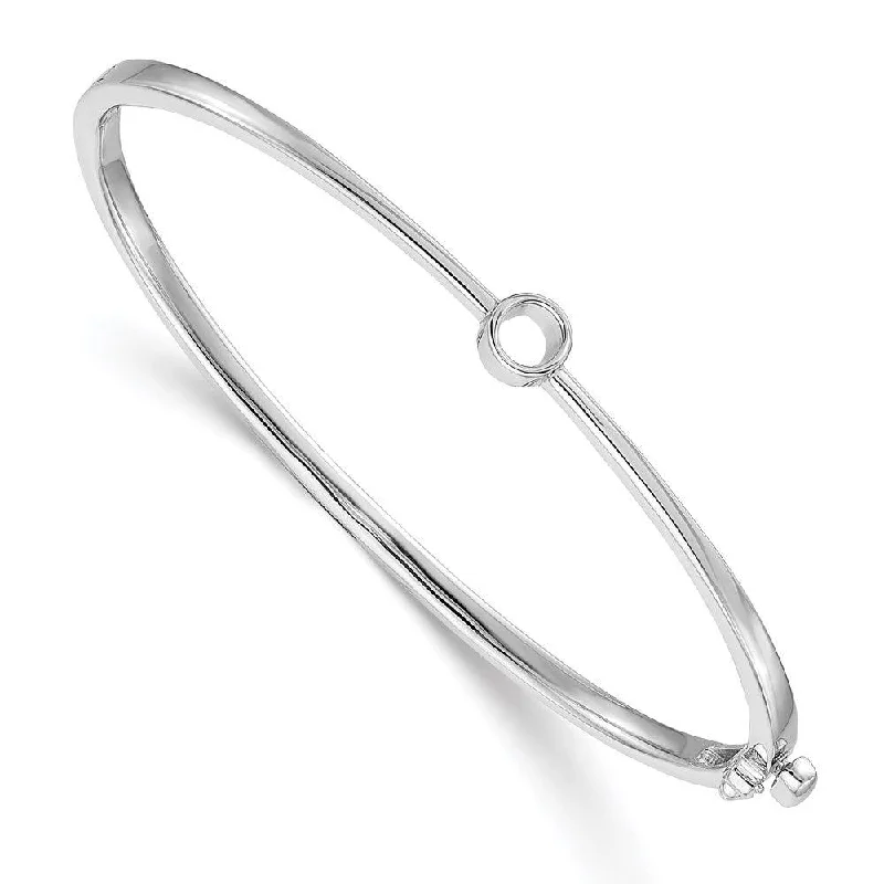 ladies bracelets heart shaped-14k White Gold Bangle Bracelet Mounting