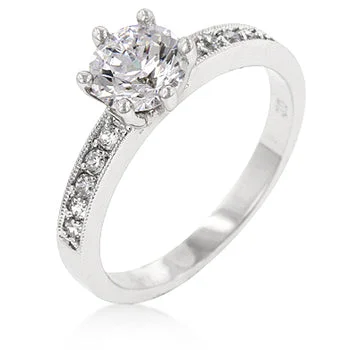 Ladies engagement rings dust shine -Shavon Round Solitaire Engagement Ring  | 1.5ct