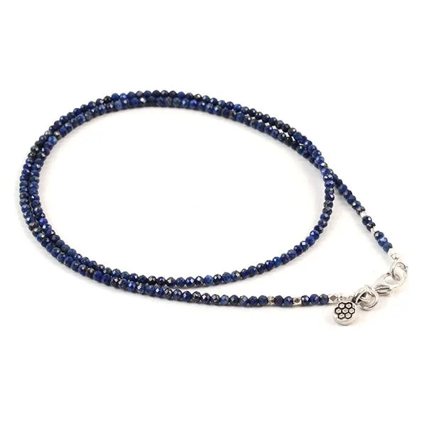 ladies necklaces colorful-PHADUA / Lapis lazuli (2mm) cut bead necklace/anklet