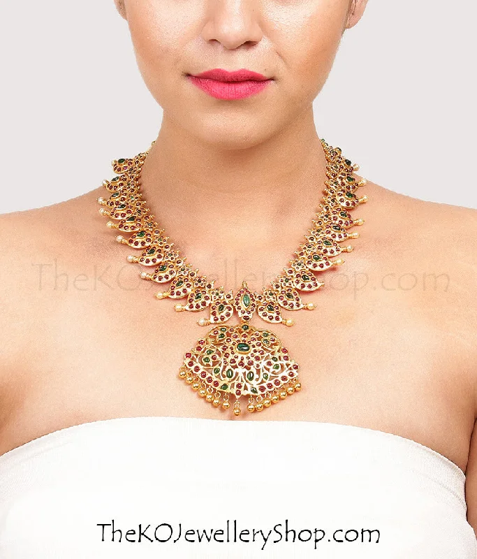 ladies necklaces gift-The Rasala Manga Malai Silver Necklace