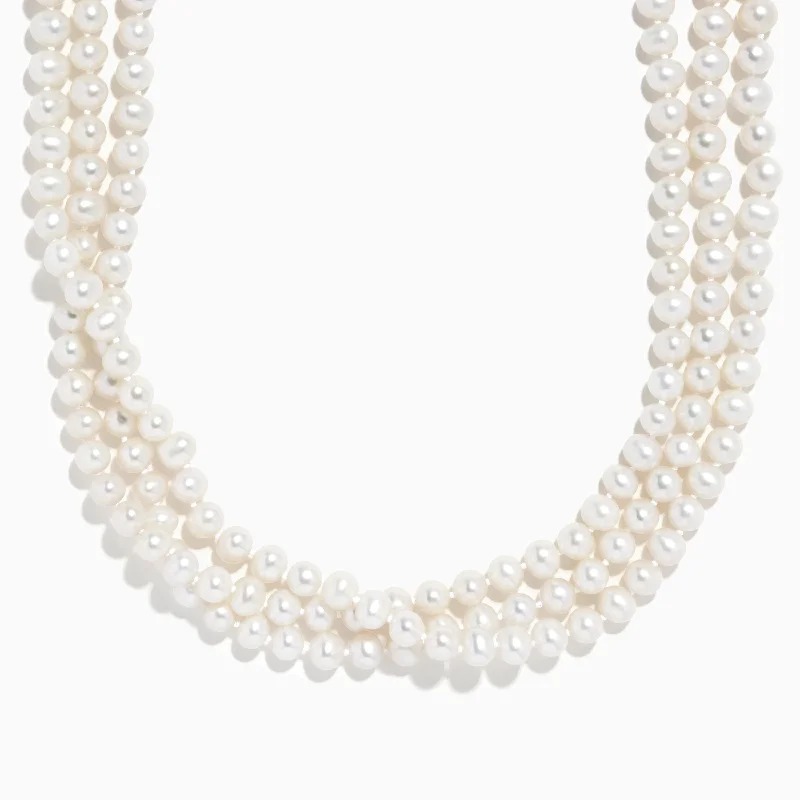 Ladies rings regal cut glow -Cultured Fresh Water Pearl String Necklace