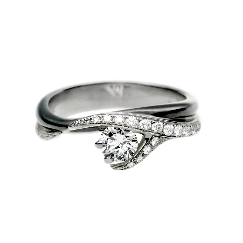 Ladies engagement rings one off radiance -Entwined Vine40 Engagement Ring - 18ct White Gold & 0.54ct Diamond