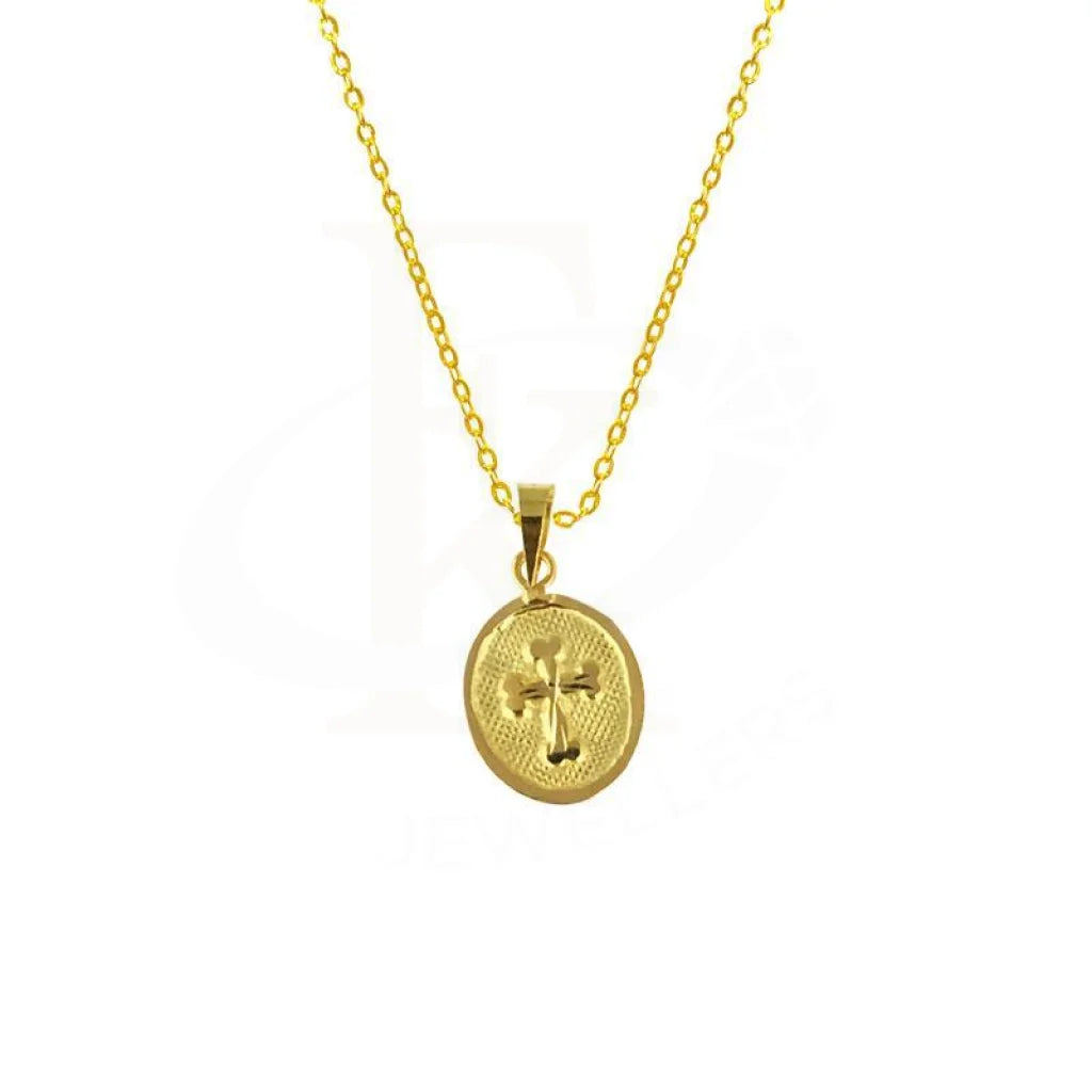 ladies necklaces silver-Gold Necklace (Chain with Cross Pendant) 18KT - FKJNKL1650