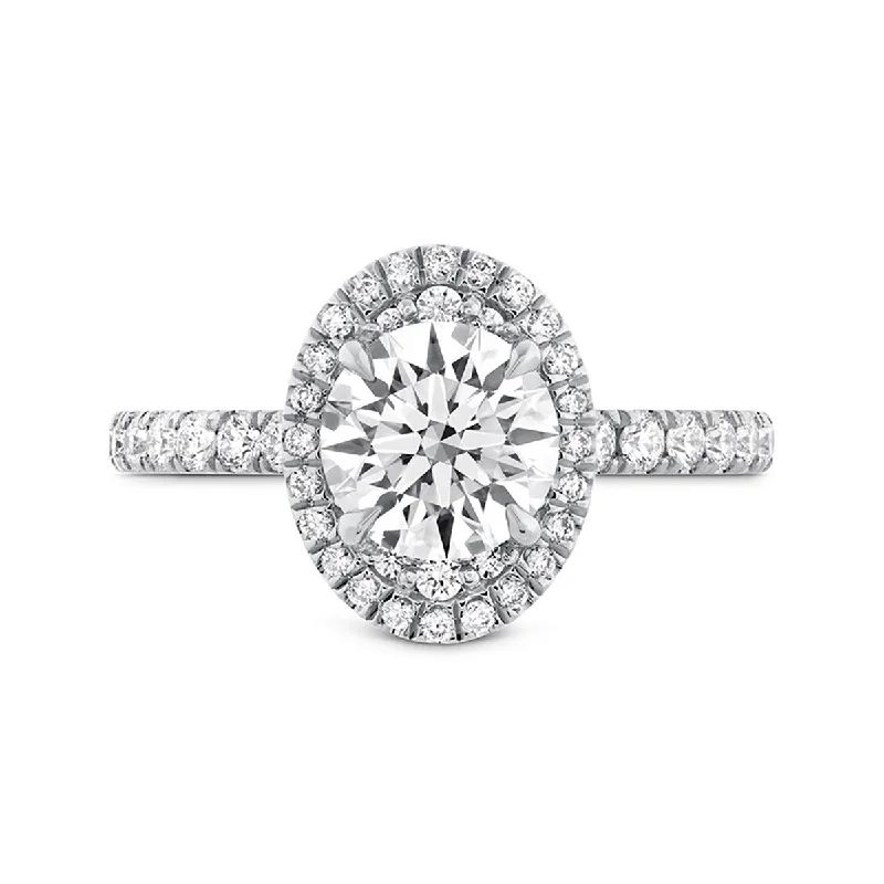 Ladies engagement rings sweet sparkle -Juliette Oval Halo Diamond Engagement Ring Setting