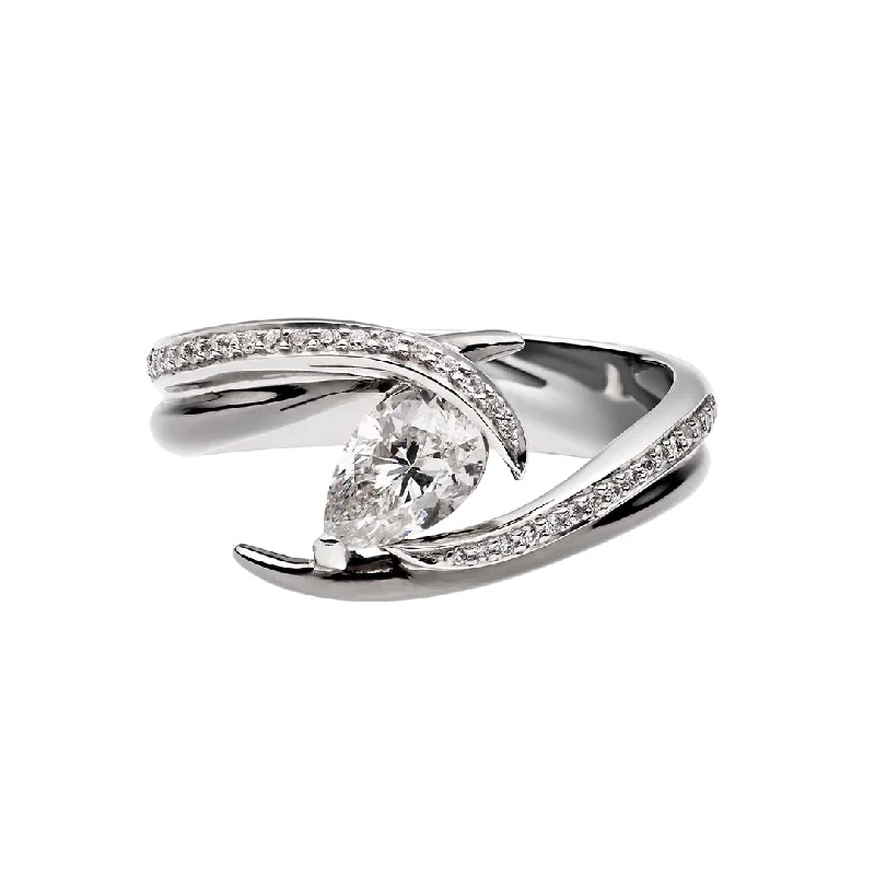 Ladies engagement rings last charm -Entwined Captured Vine60 Engagement Ring - 18ct White Gold & 0.85ct Diamond