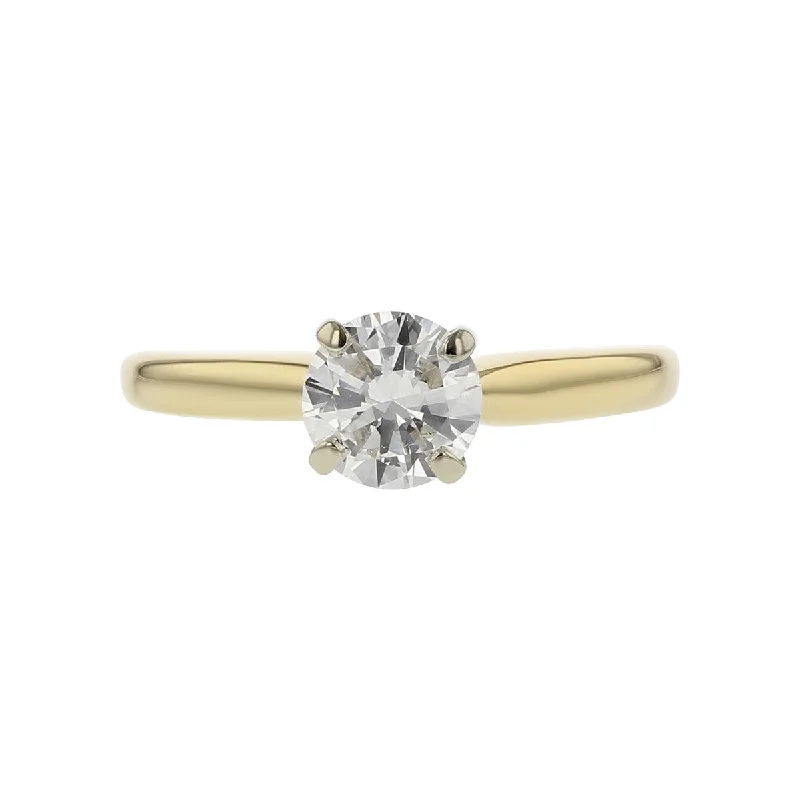 Ladies engagement rings rise glow -18K Yellow Gold Solitaire Diamond Engagement Ring